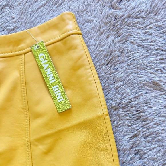 Gianni Bini Genuine Leather Mini Skirt XS NWT - Picture 3 of 12